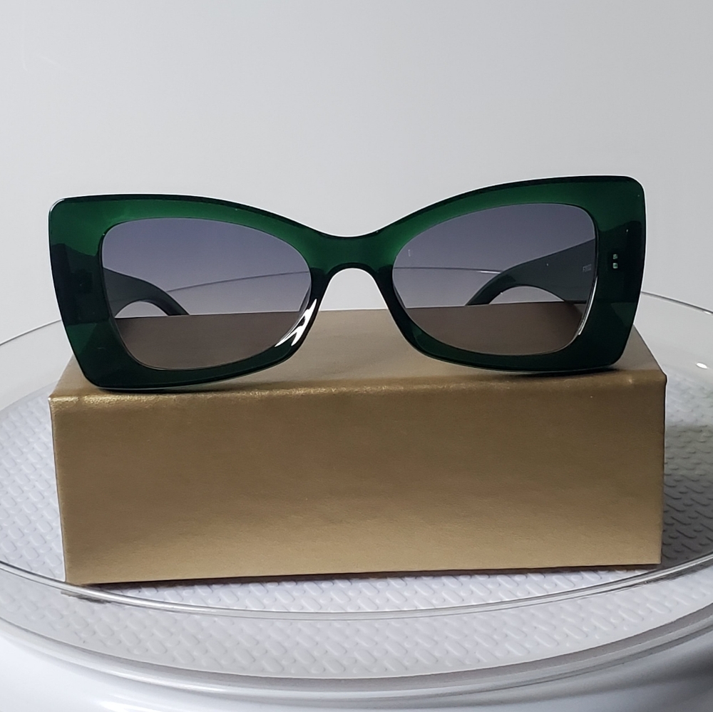 Green Transparent Bow Tie Glasses